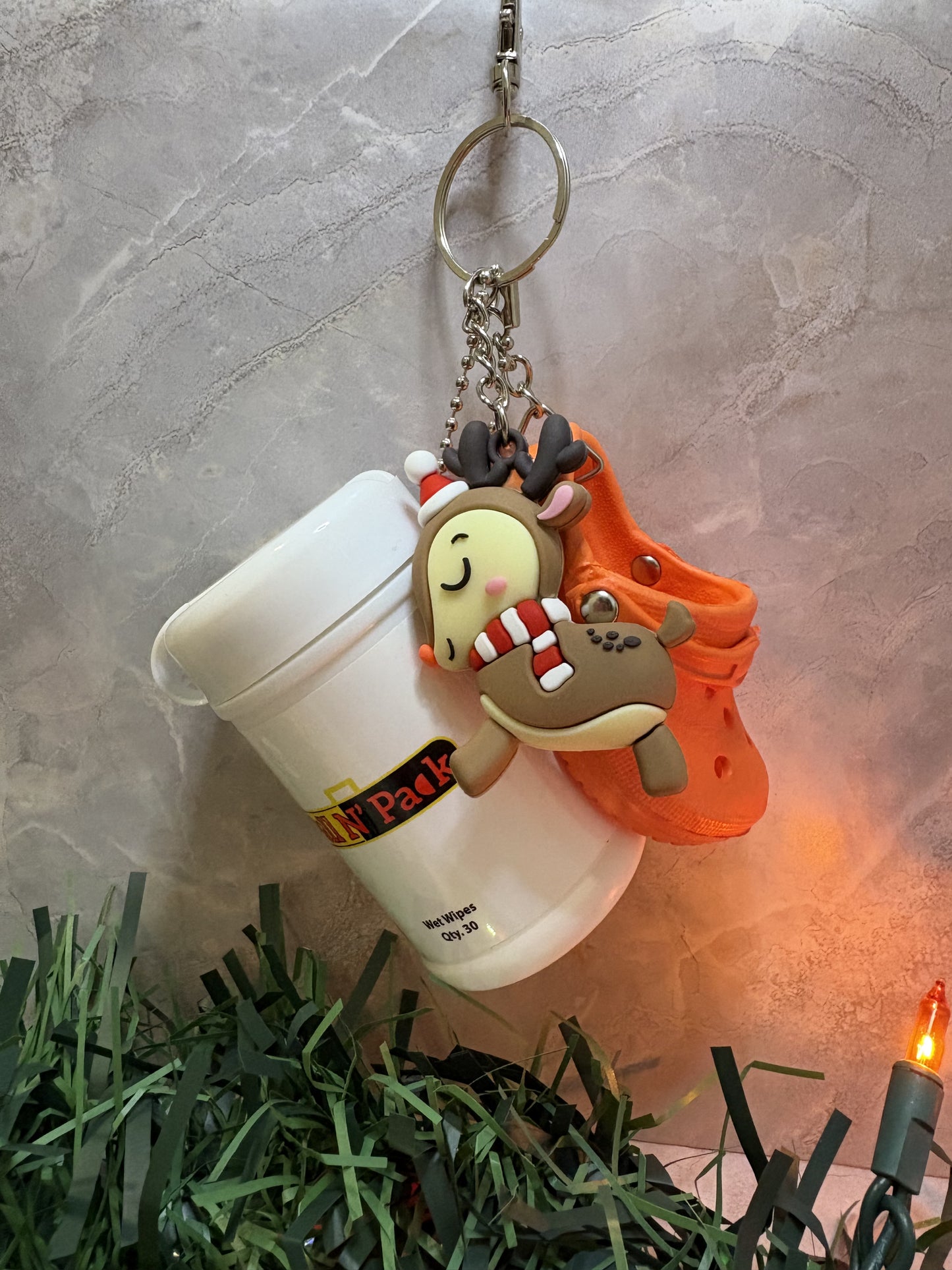 Orange Croc Keychain W/FREE Holiday Charm